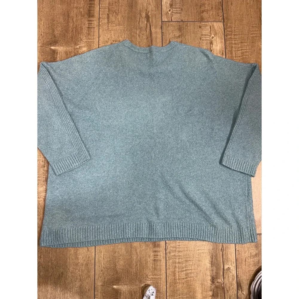 Pure Jill Petite XL Blue Sweater Knit Pullover‎ Pocket Crewneck